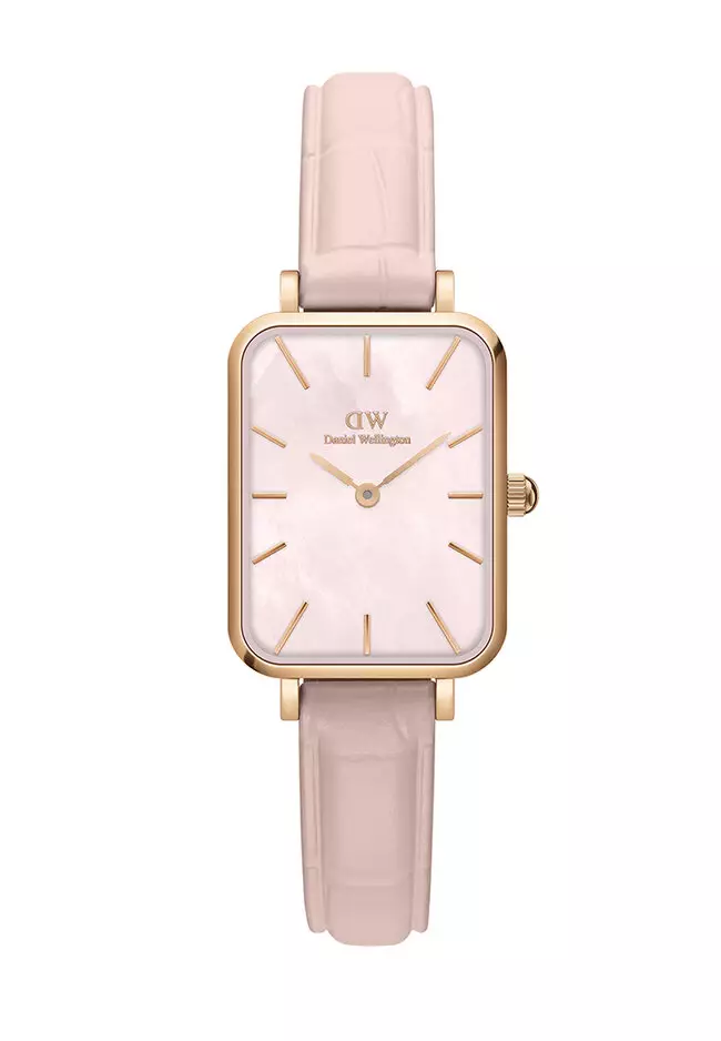 Quadro 20x26mm Pressed Rouge Rose gold Mother of Pearl Dial Watch Leather strap Rose Gold 女士手錶 女錶 Ladies watch Watch for women DW
