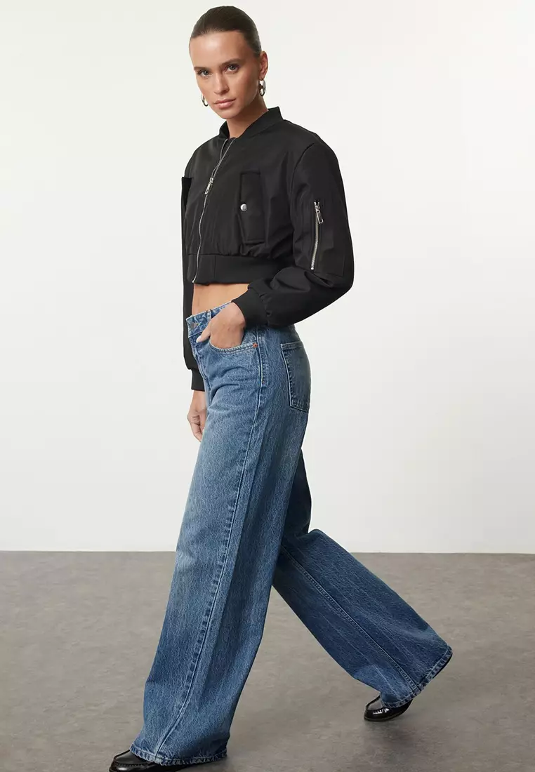 Cotton Wide Leg Jeans