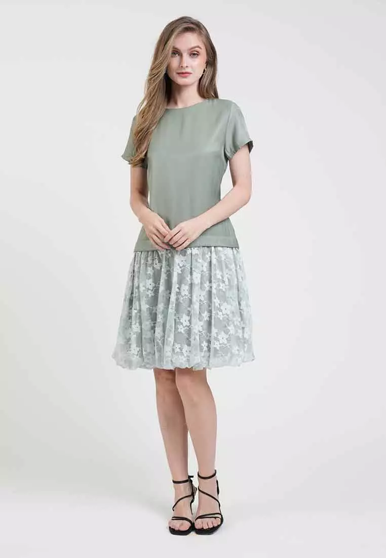 Sophie Floral Laced Midi Dress