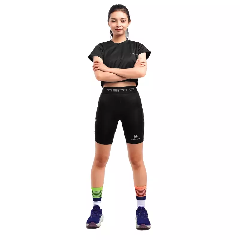 Tiento Celana Lari Wanita Legging Running Leging Pendek Motion Women
