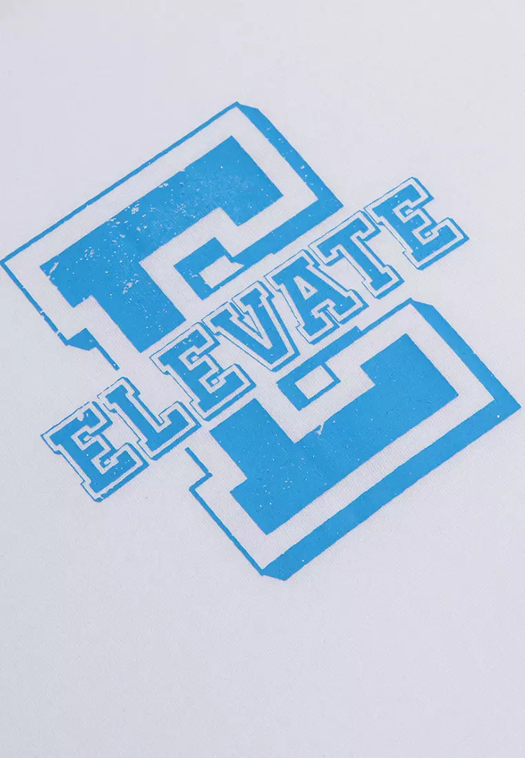 ELEVATE BRIGHT WHITE Kaos Pria Lengan Pendek SS - Top Man Graphic Tee