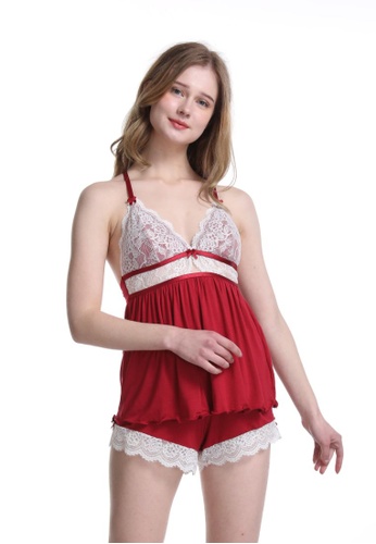 QuestChic white and red and multi Audrene Padded Camisole 7DD92AA63CF495GS_1