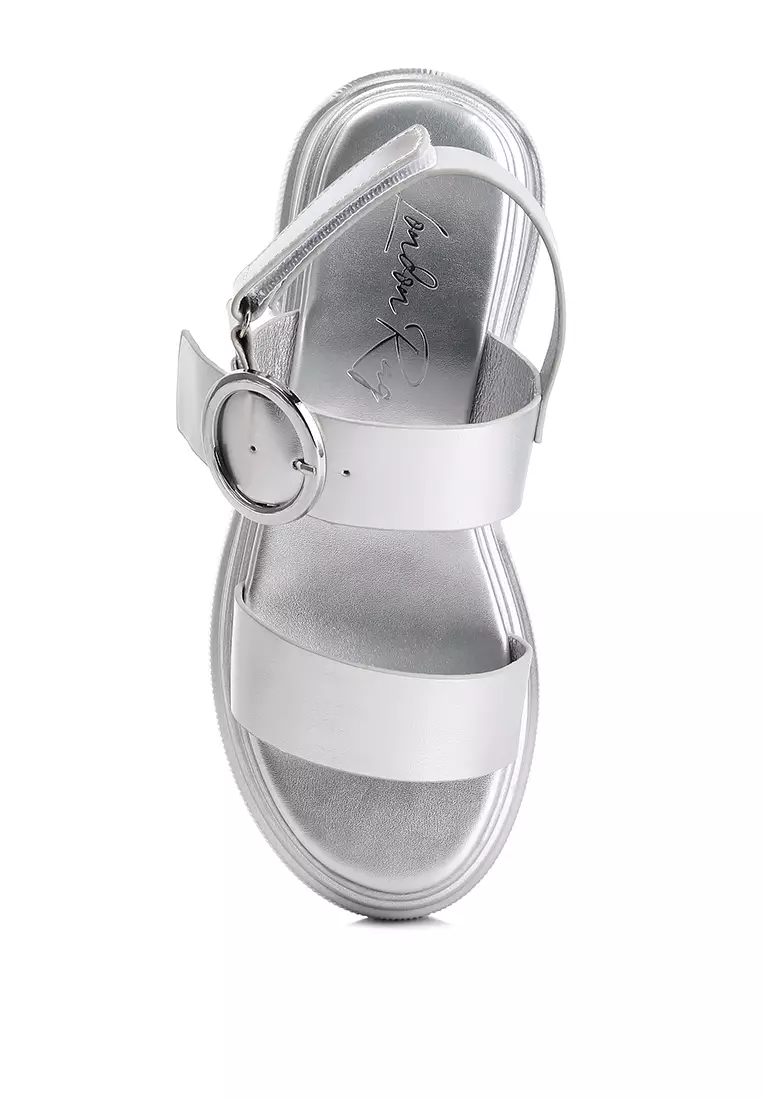 Silver Metallic Chunky Sandals