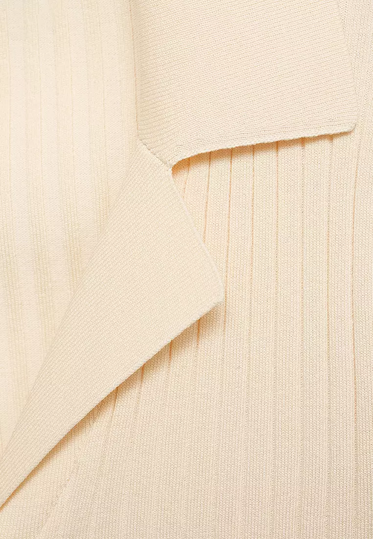 Ribbed Lapel Cardigan