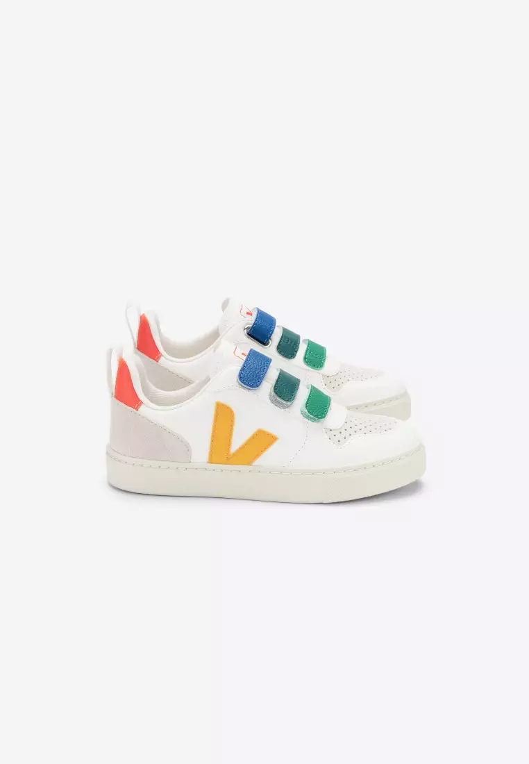 Discount on Veja  shoes - SKU: V-10 Chromefree Leather Multico White Ouro Sneakers