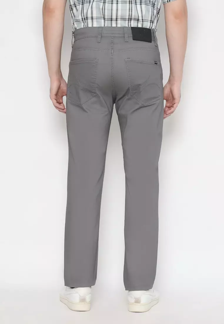 POLICE Celana Chino Panjang V Pocket Sand Cotton Premium Stretch Pria