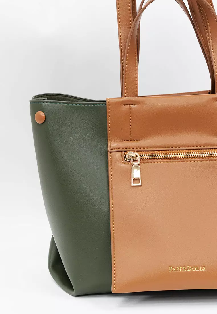 Chloe Color-Block Tote Bag
