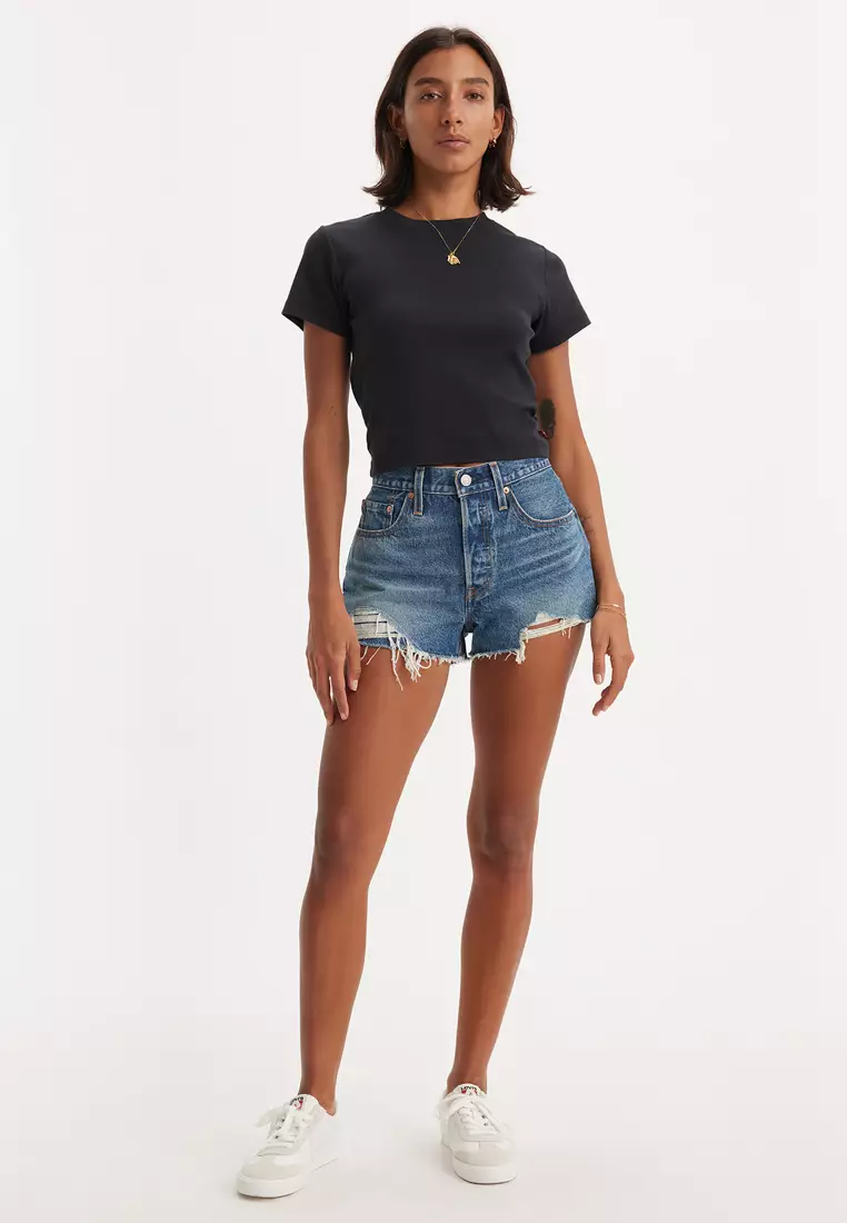 Black high store waisted levi shorts