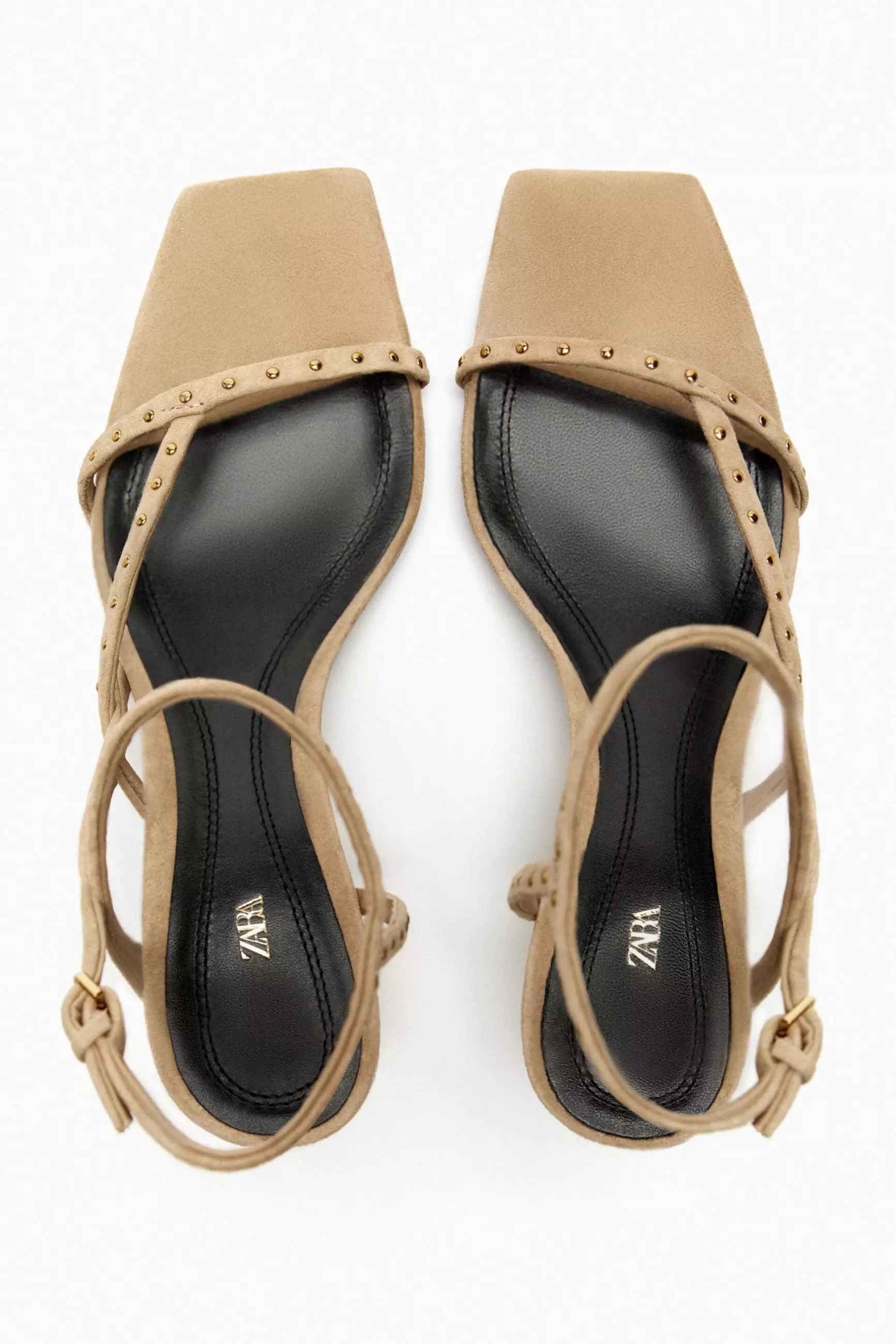 ★ZARA★ SUEDE SANDALS WITH HEEL SUEDE HEELED SANDALS - Sandy Brown | ZARA United States