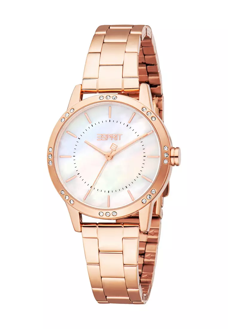 Esprit Nora Rose Gold Stainless Steel Analog Quartz Watch For Women ES1L521M0035