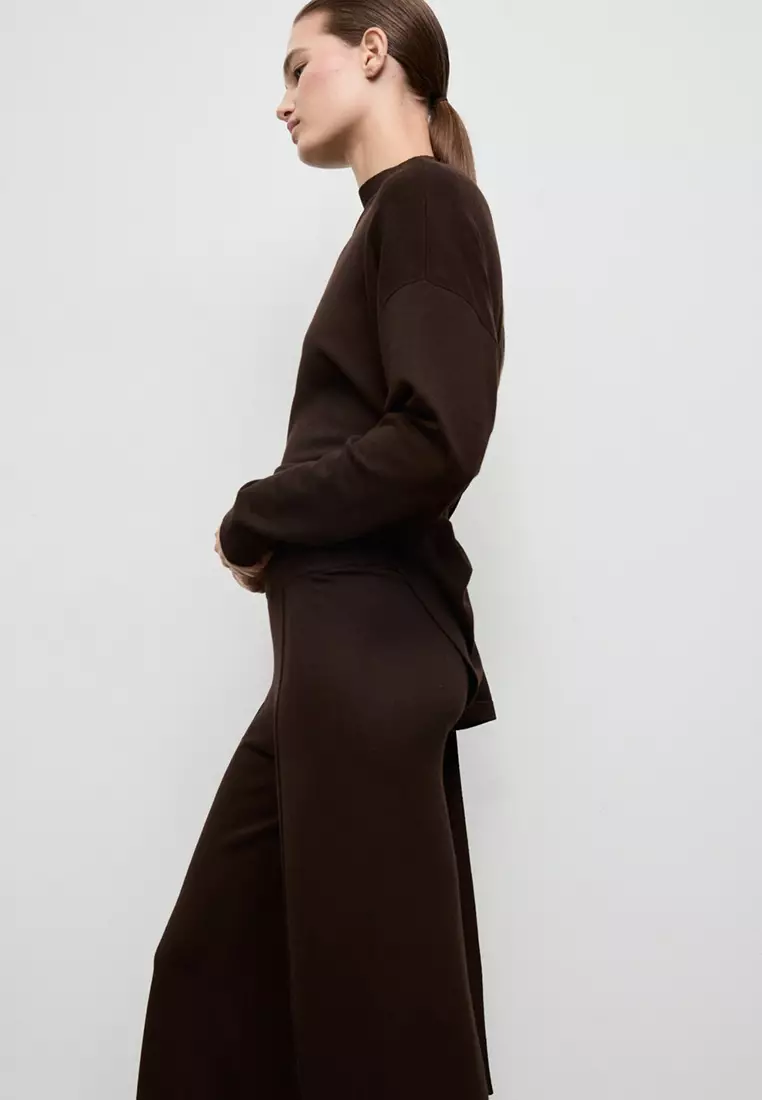 Knitted Trousers with Stitching Detail