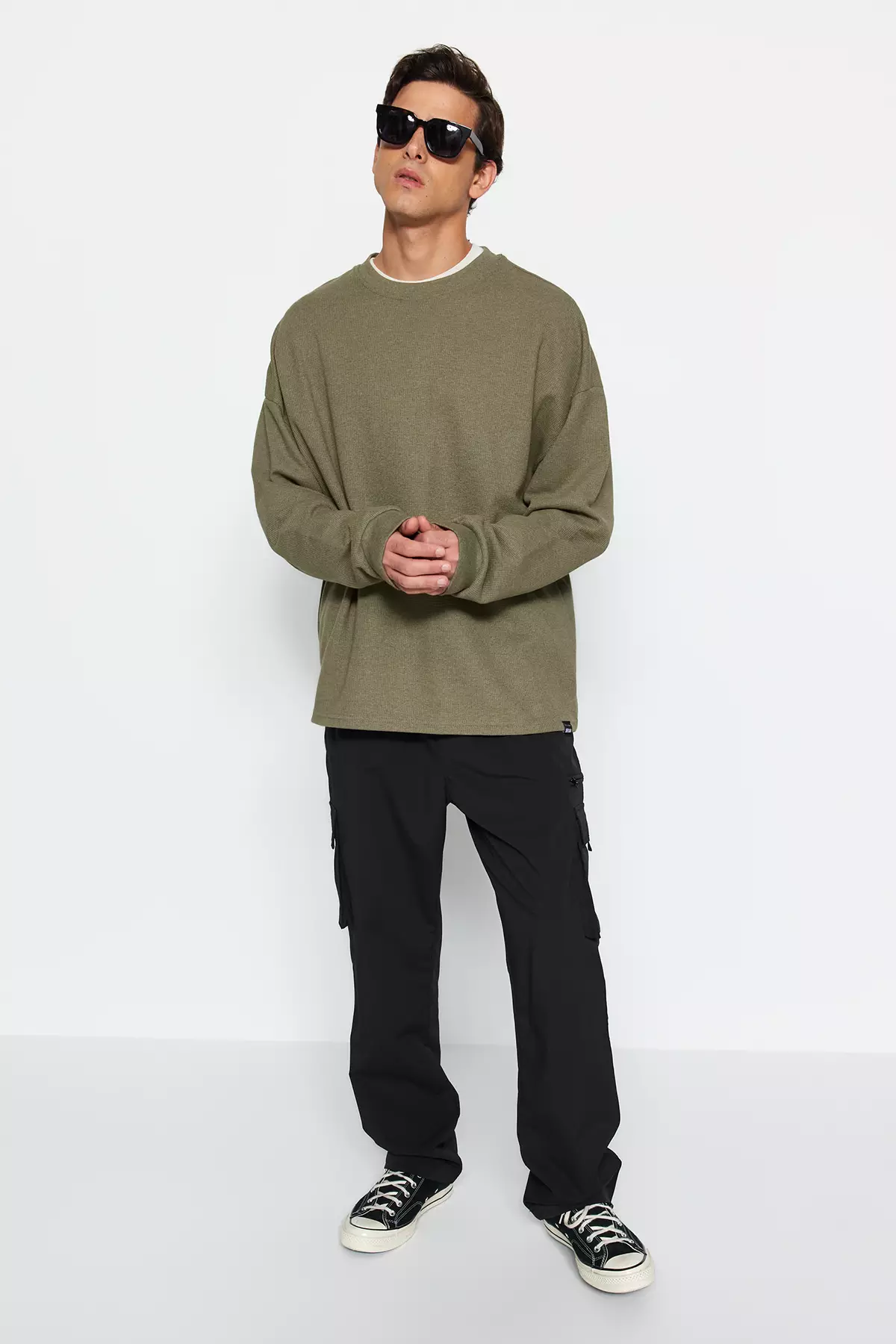 Khaki top sweatshirt men