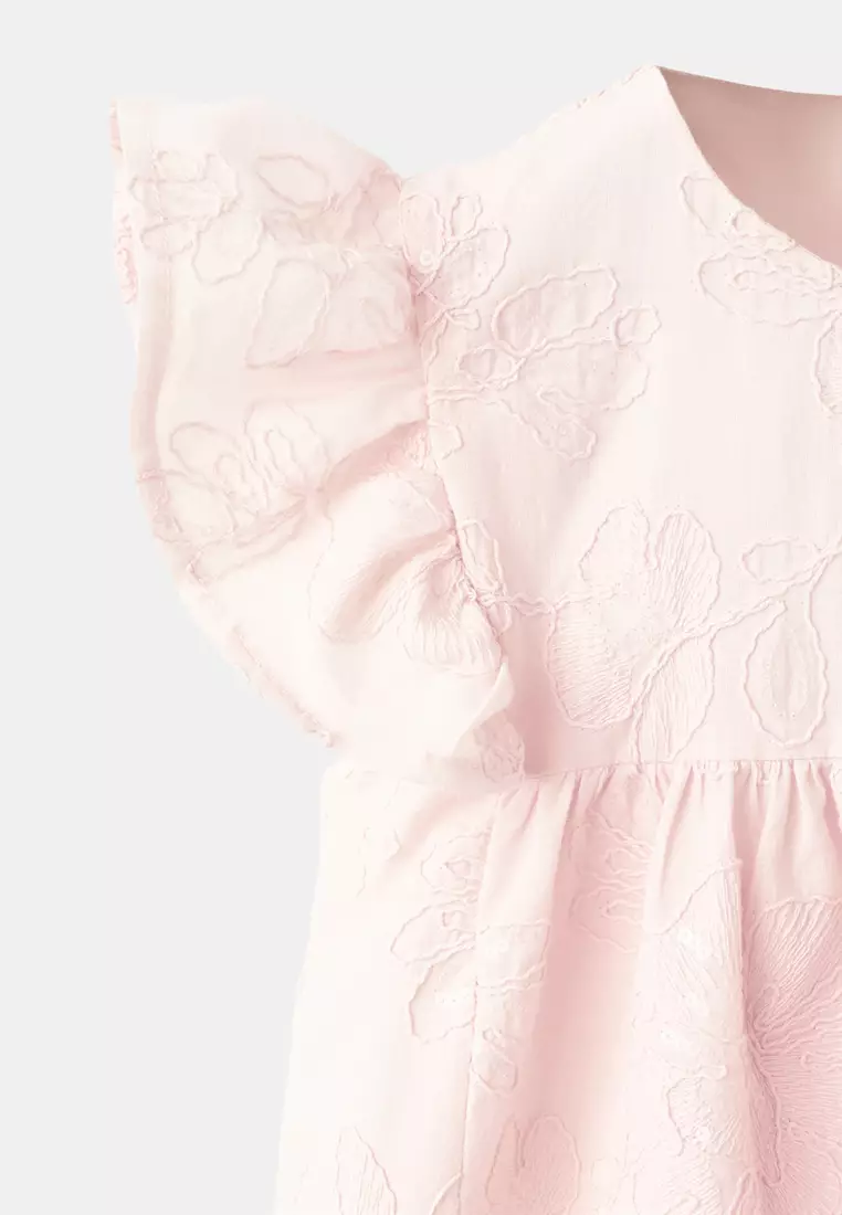 Embroidered Cotton Dress With Floral Pattern
