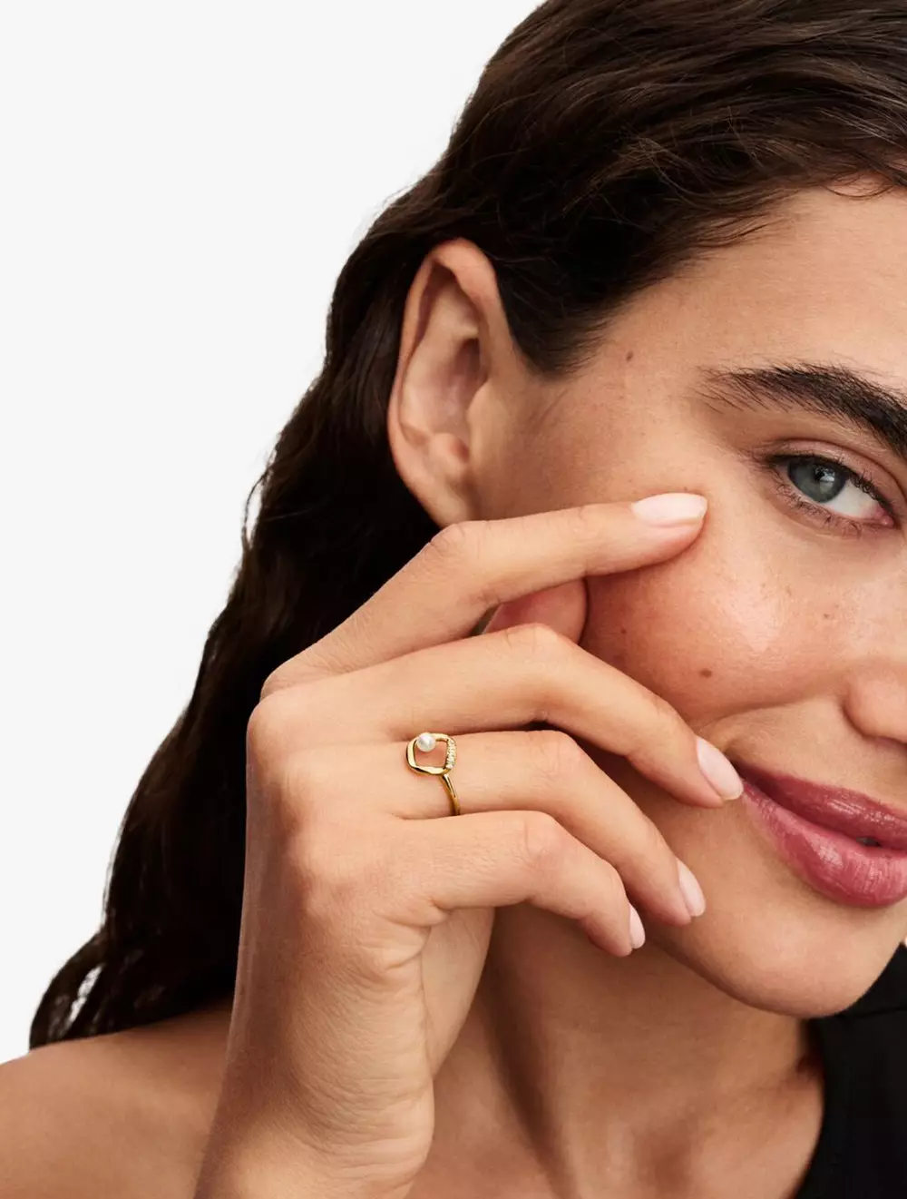 Texture 14k gold-plated ring