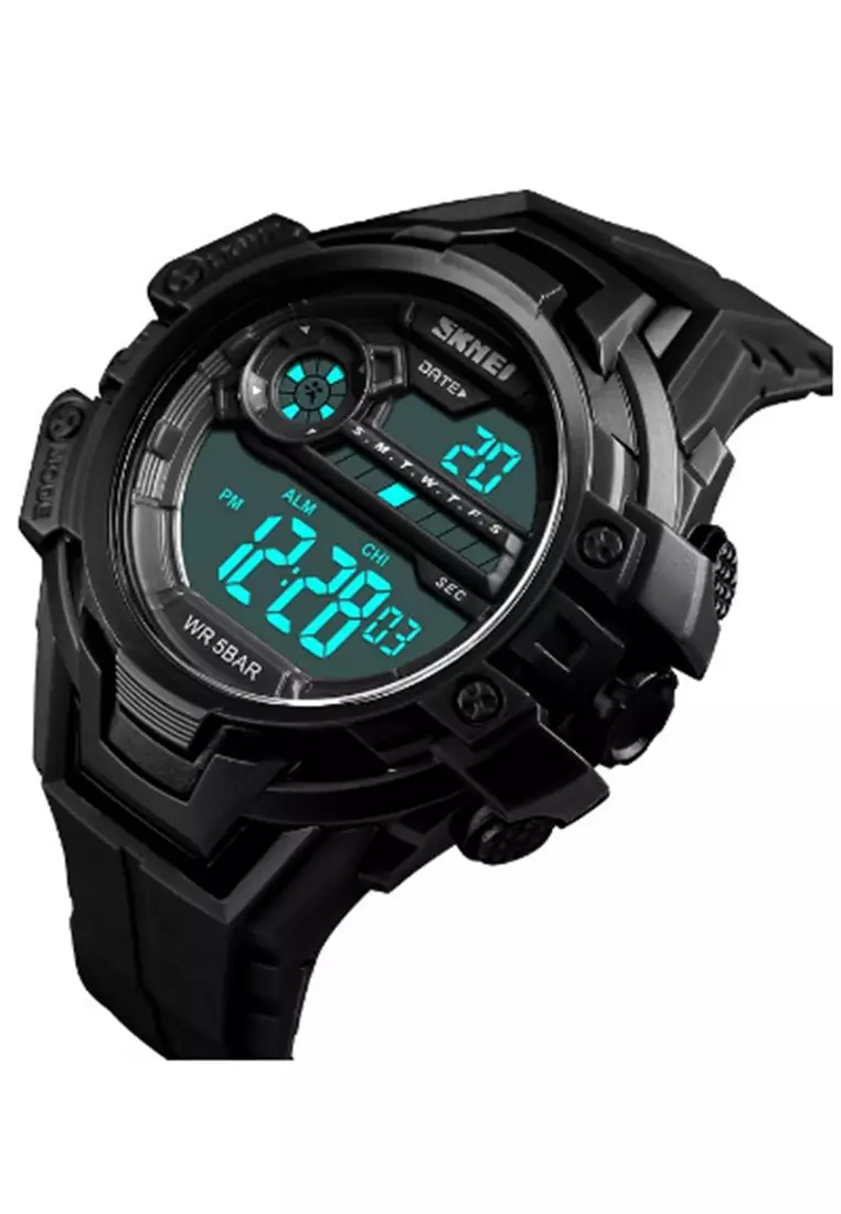 Jam Tangan Digital Pria Waterproof Many Function Strap Tali Material Silicon SLC110 ORIGINAL