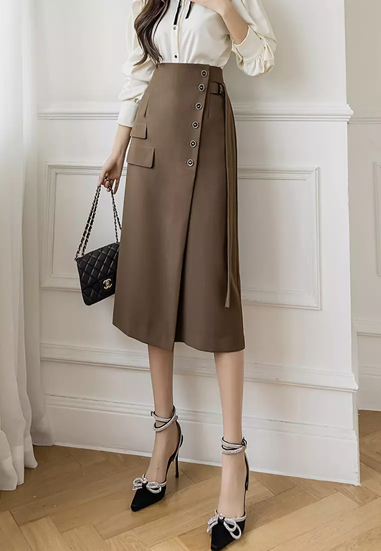 brown skirt fashion