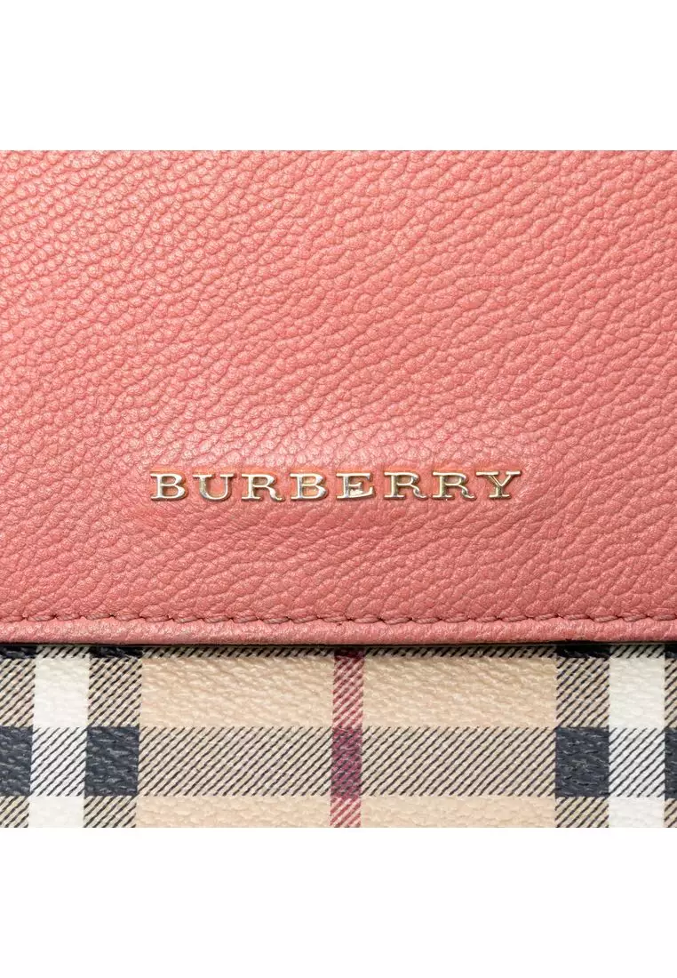 Buy Burberry Pre-Loved Burberry Haymarket Check Coated Canvas And