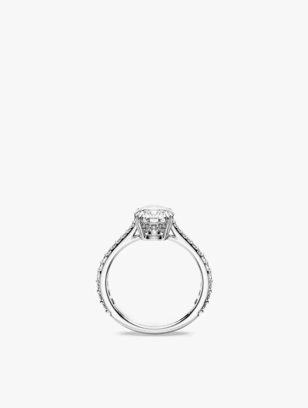 Stilla cocktail ring, Round cut, Pavé, White, Silver-tone finish - 55