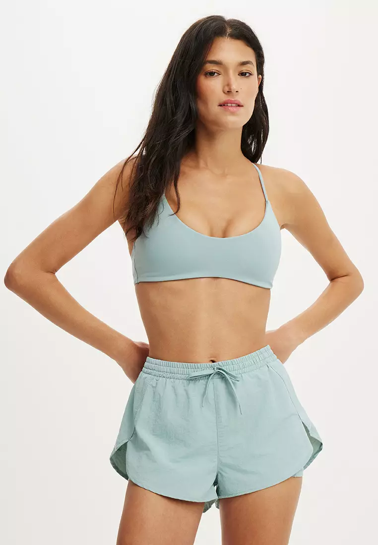 Woven Dolphin Hem Micro Shorts