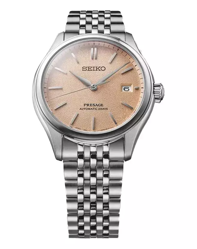 Men Presage Classic SPB467J1 Stainless Steel Silver Pink