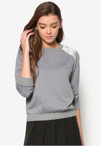Kimmie 蕾絲拼肩長袖衫,esprit hk分店 服飾, 外套