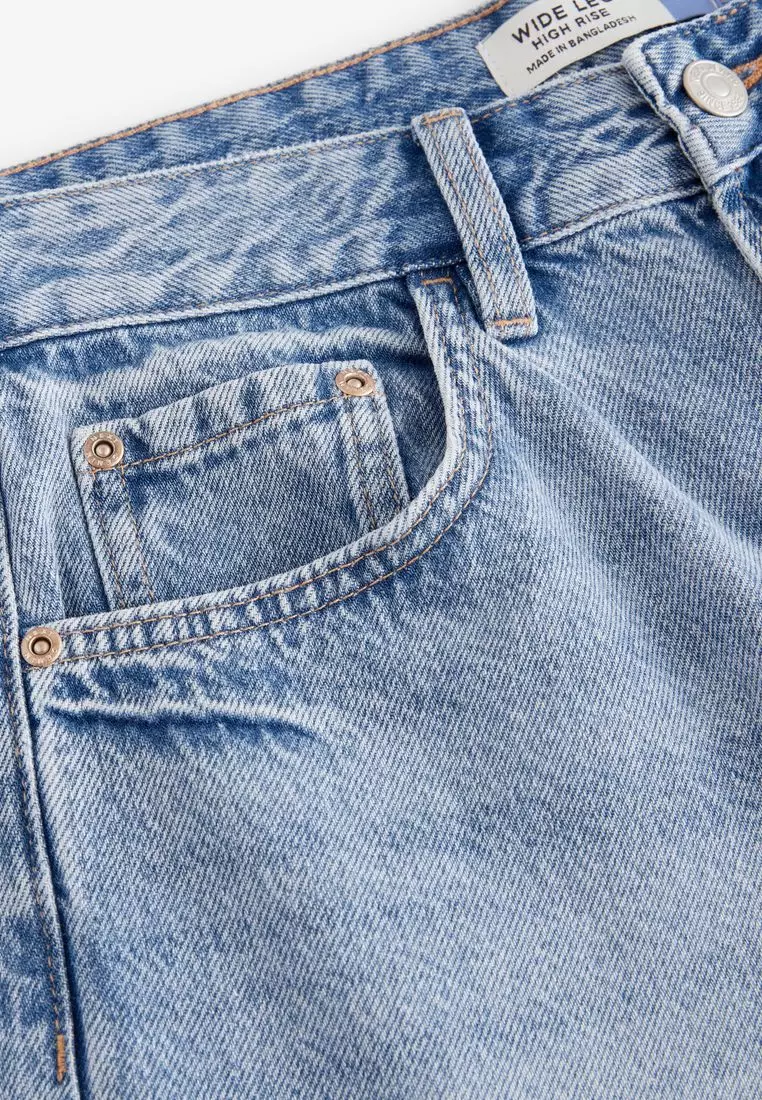 Mid Blue Wide Leg Jeans