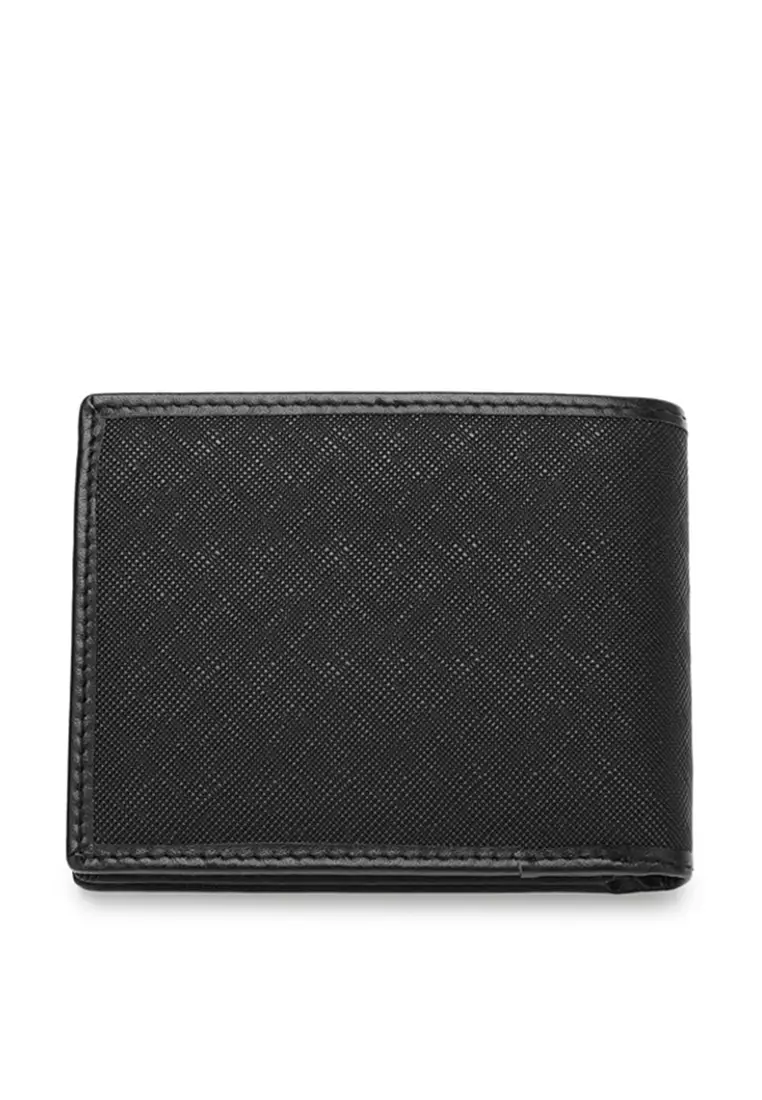 Men's RFID Blocking Tri Fold Wallet with Coin Compartment (Dompet Tri Fold Pria RFID) - Hitam