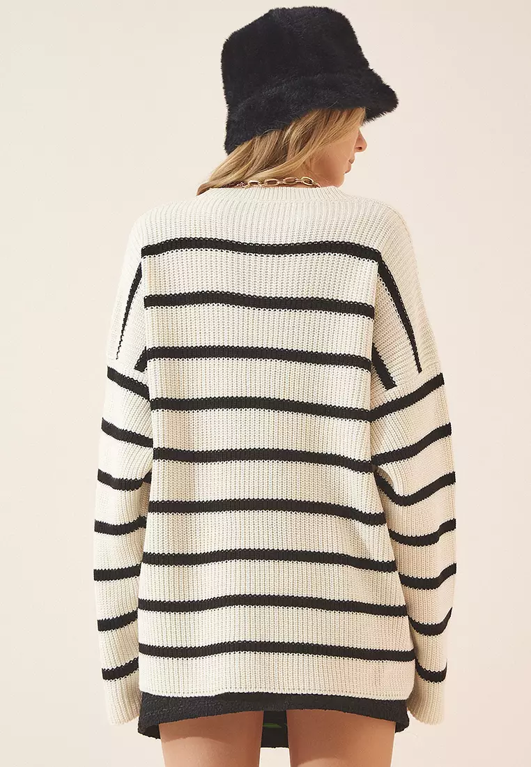 Striped Long Oversized Knit Sweater