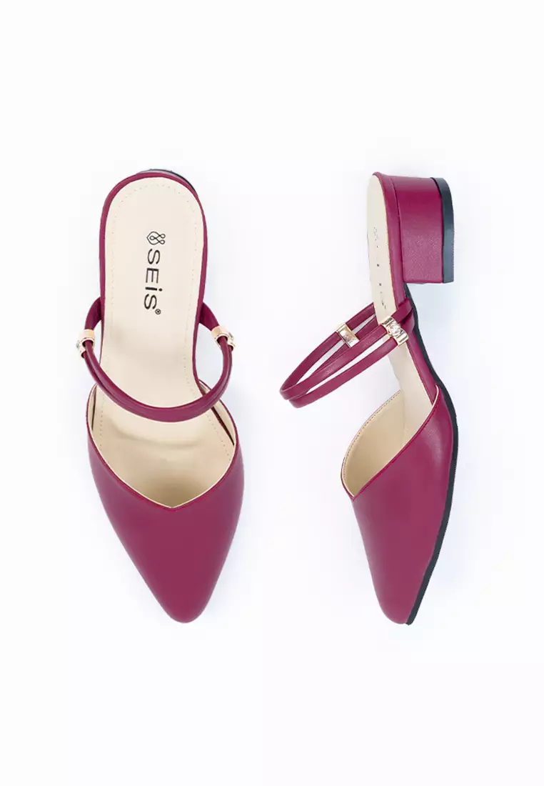 SEIS shoes Joy Mules Wanita Heels 3 cm - MAROON