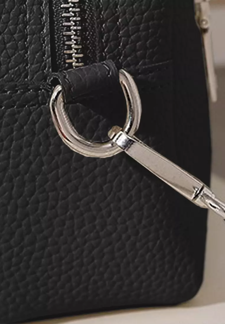 C2 Camila Black Double Zip Crossbody Bag