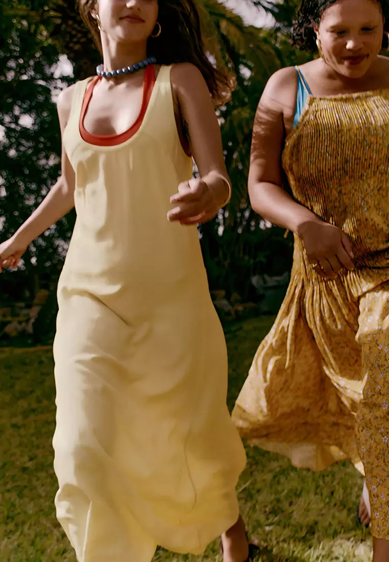 Pleated Bodice Maxi Dress