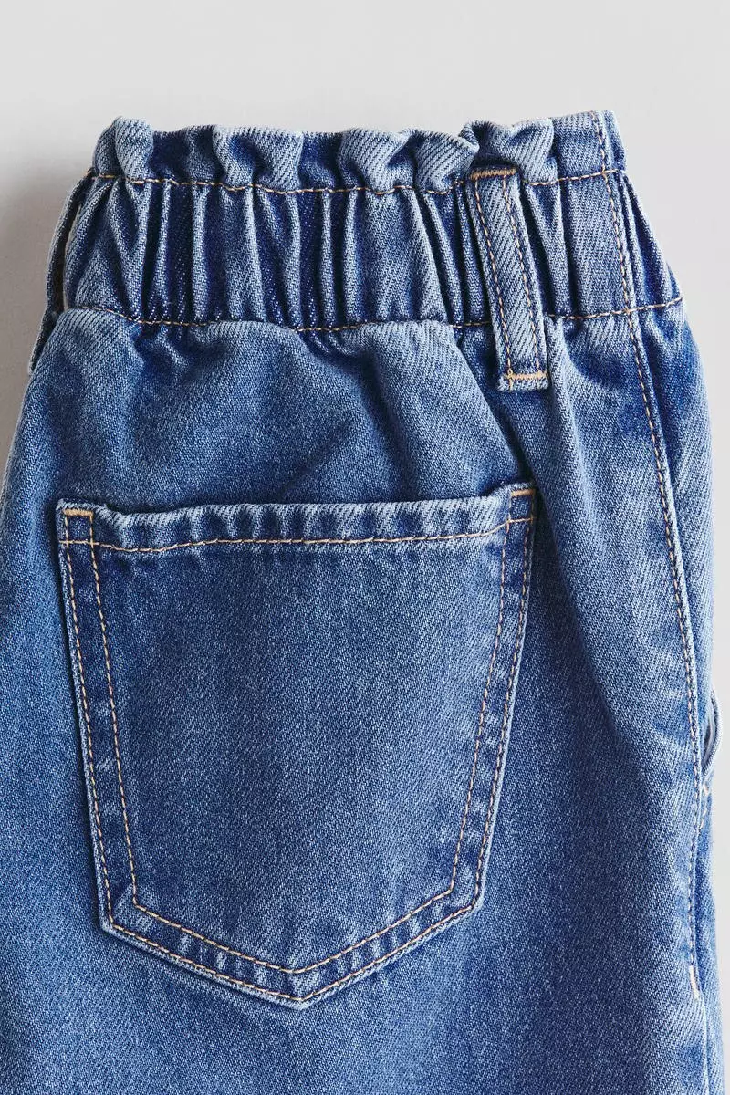 Motif-detail wide leg jeans