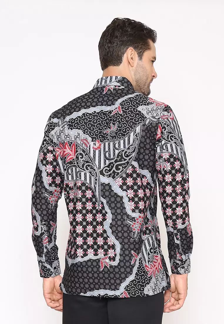 MAGINOT DAYA GREY Batik Slim Fit Lengan Panjang