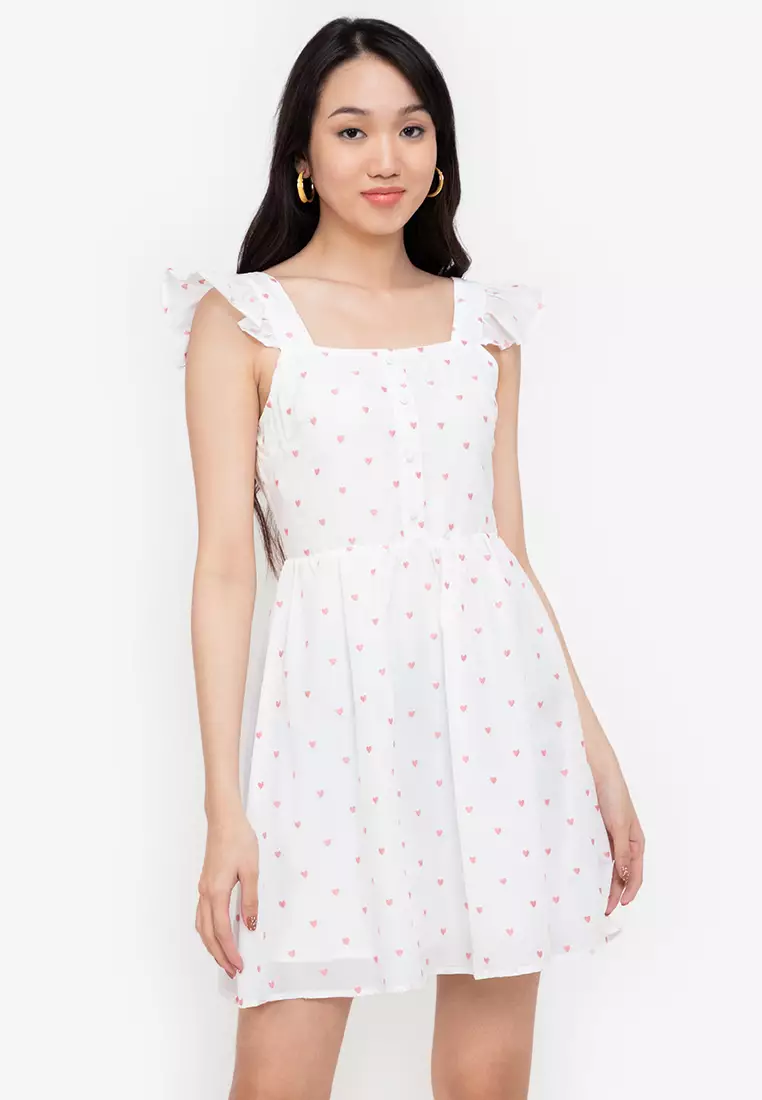 Buy ZALORA BASICS Frill Detail Fit Flare Dress Online ZALORA