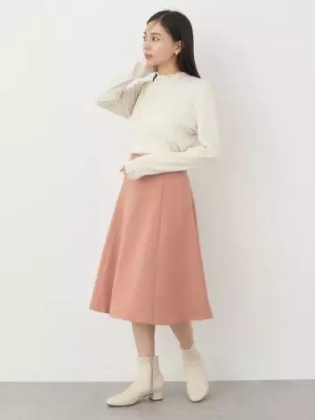 Earth, Music And Ecology - Yuugao Flared Skirt Pink