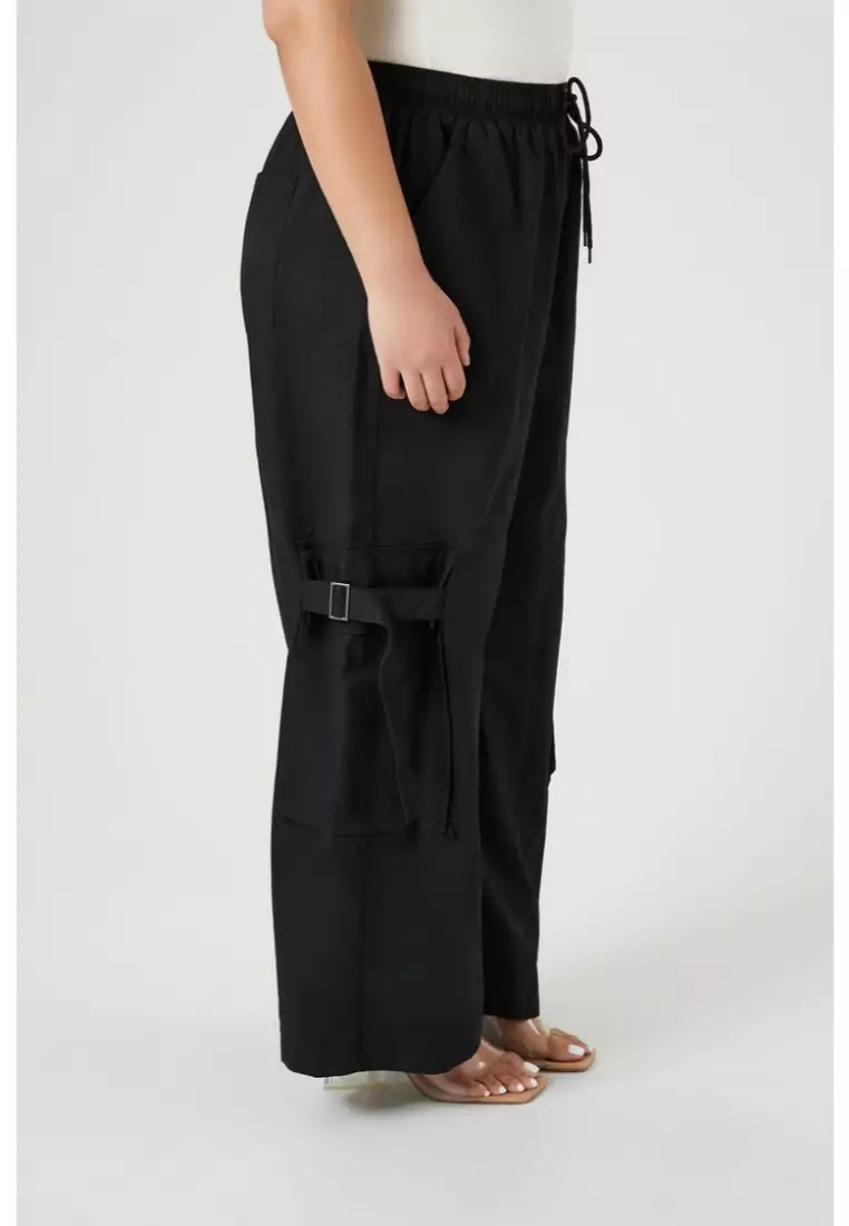 Plus size twill online pants