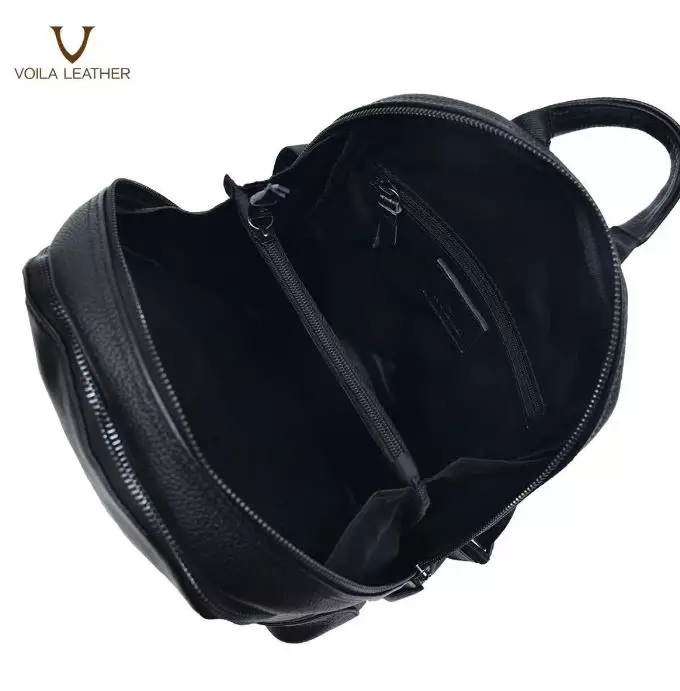 Genuine Leather Medium Women’s Backpack Voila Windy Black