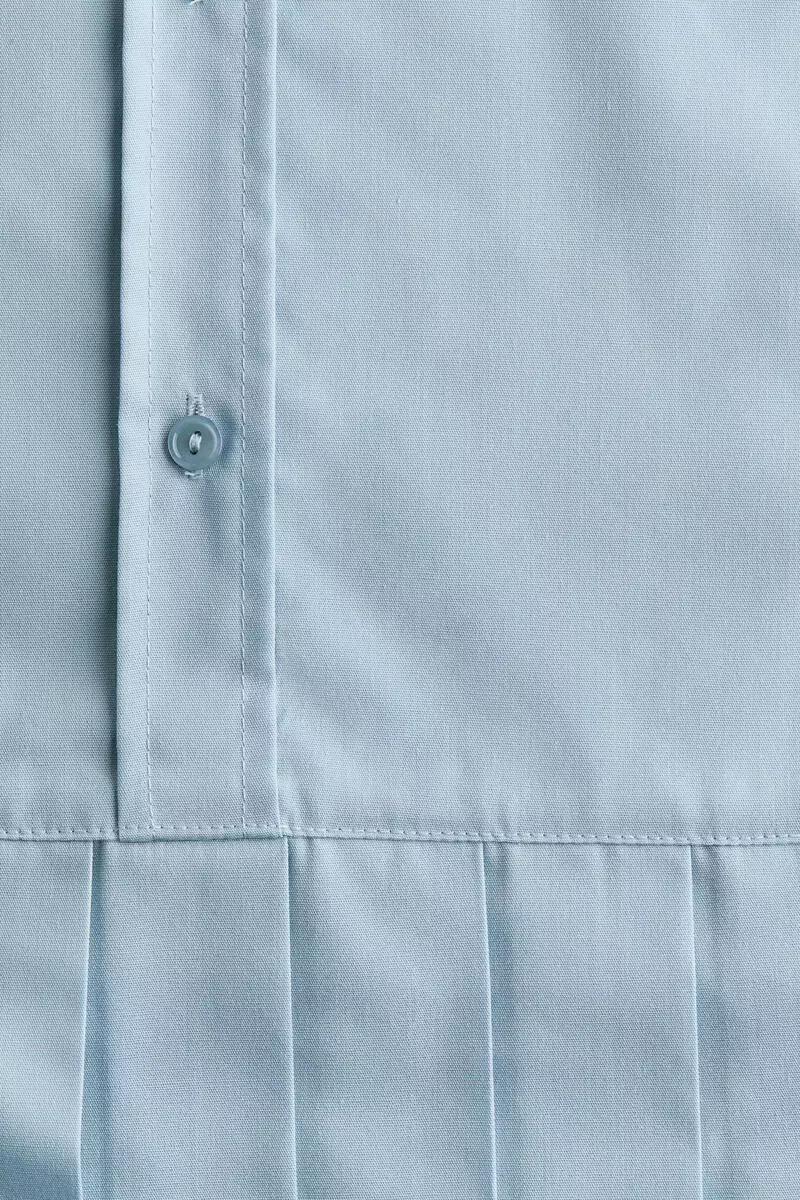 Pleated scarf-collar dress