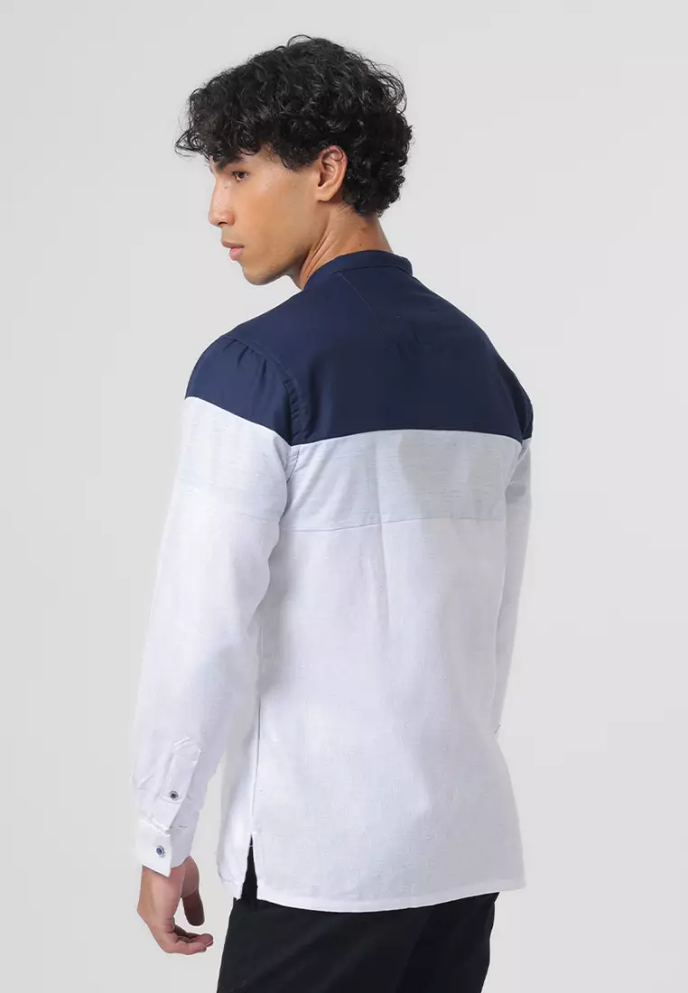 Kemeja Koko Pria Lengan Panjang Baju Muslim Pria DAMROD WHITE