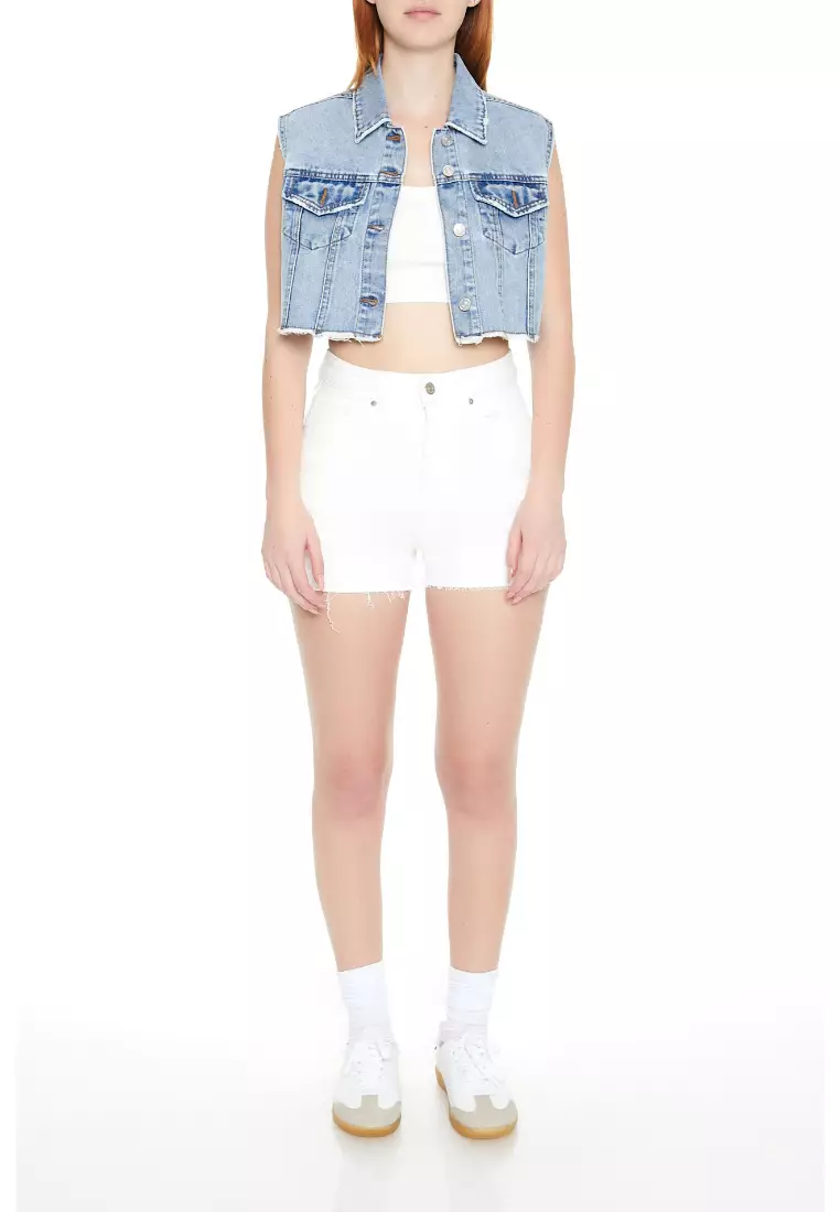 Forever 21 denim vest hotsell