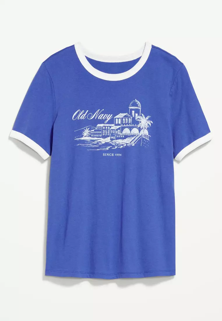 EveryWear Logo-Graphic Ringer T-Shirt