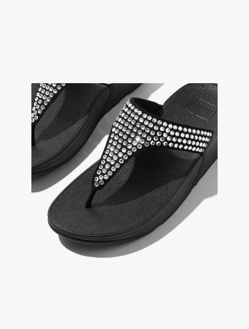 Fitflop Lulu Maxi-Crystal Toe-Post Sandals - Black