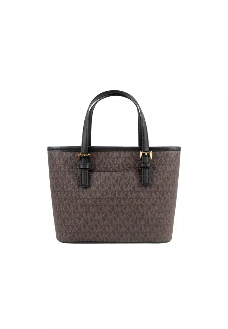 Michael kors black cheap bag brown handles