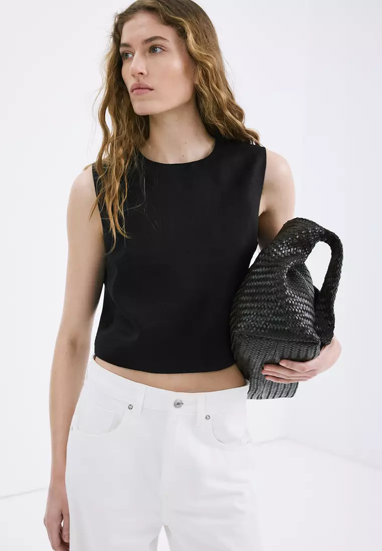 100% Linen Crop Top