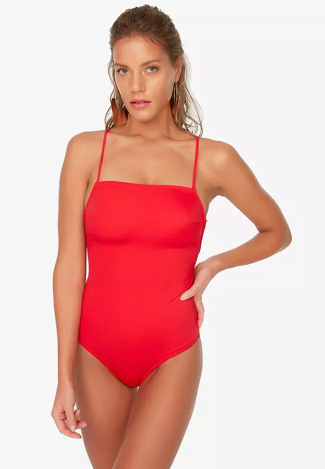 Strappy back sales bathing suit