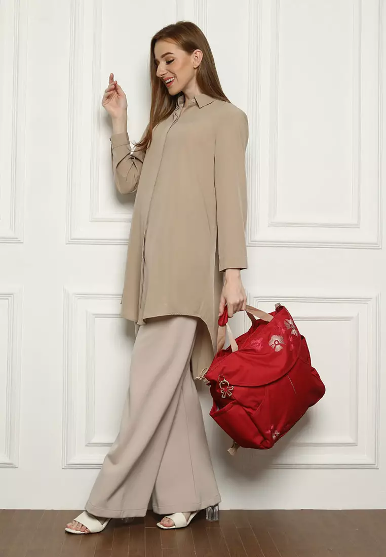 Okiedog Sumo Blooming Red 3in1 diaper bag -  tas bayi