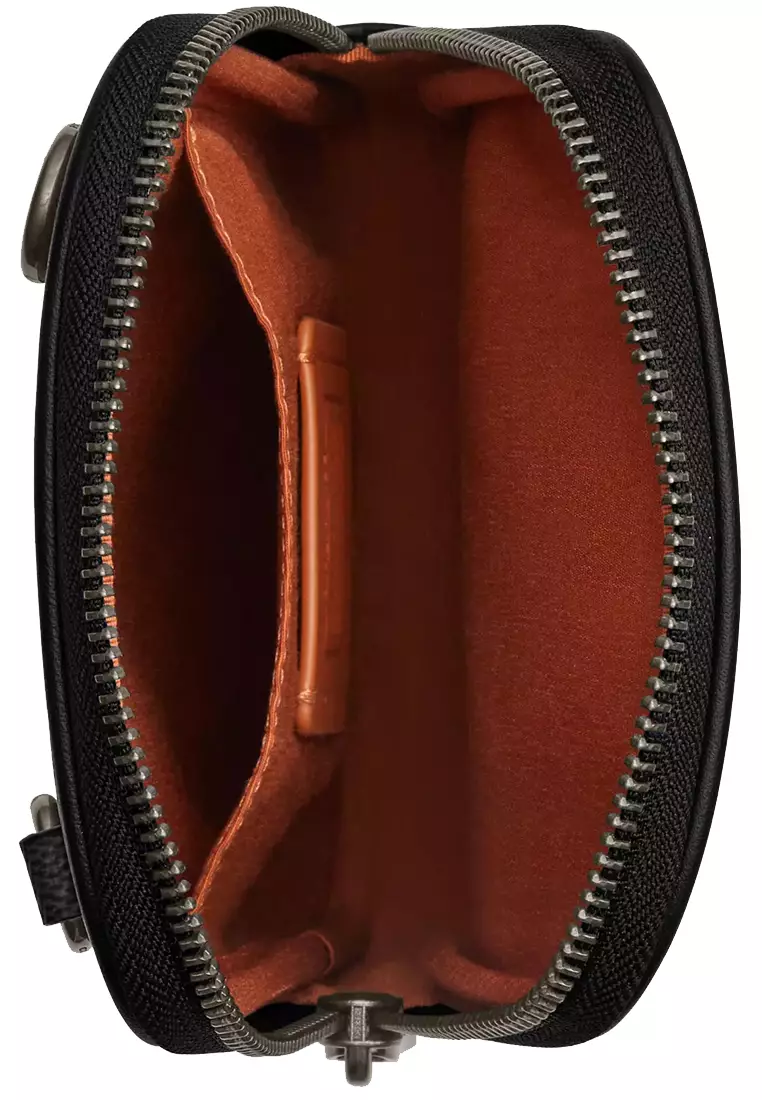 Aden Crossbody Bag In Signature Canvas in Charcoal/ Black CW364