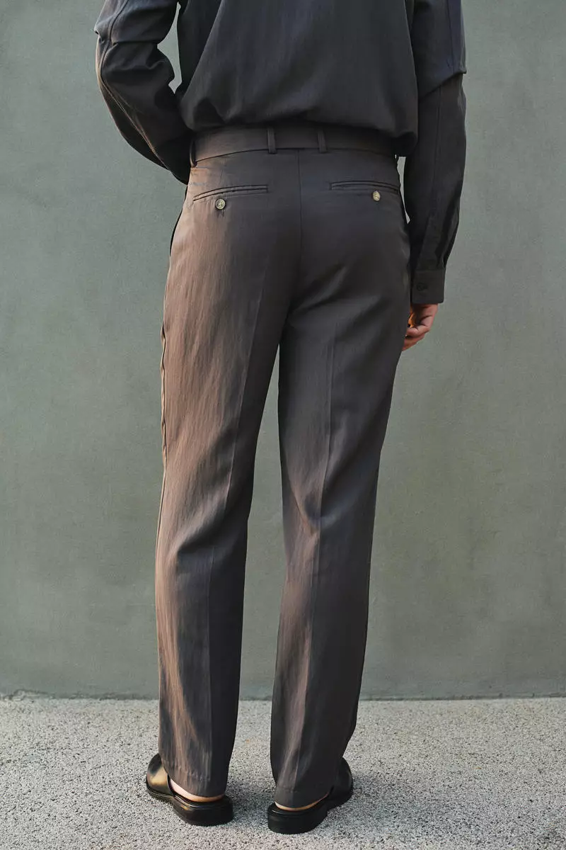 Regular Fit Belted twill trousers