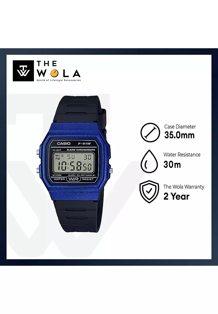 Men's Digital Watch F-91WM-2A Black Resin Band Sport Watch