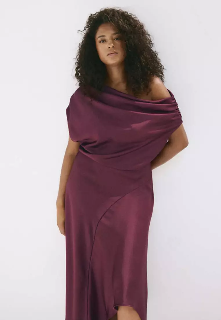 Asymmetrical Satin Dress